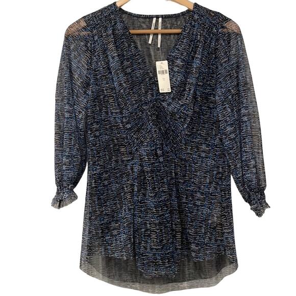 New w/Tags!!  Anthropologie Sheer Smocked Babydoll Top Blouse, Feminine, S - Picture 5 of 13